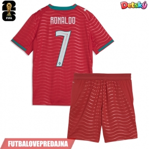 Lacne Dětský Futbalové dres Portugalsko Cristiano Ronaldo #7 MS 2026 Krátky Rukáv - Domáci (+ trenírky)